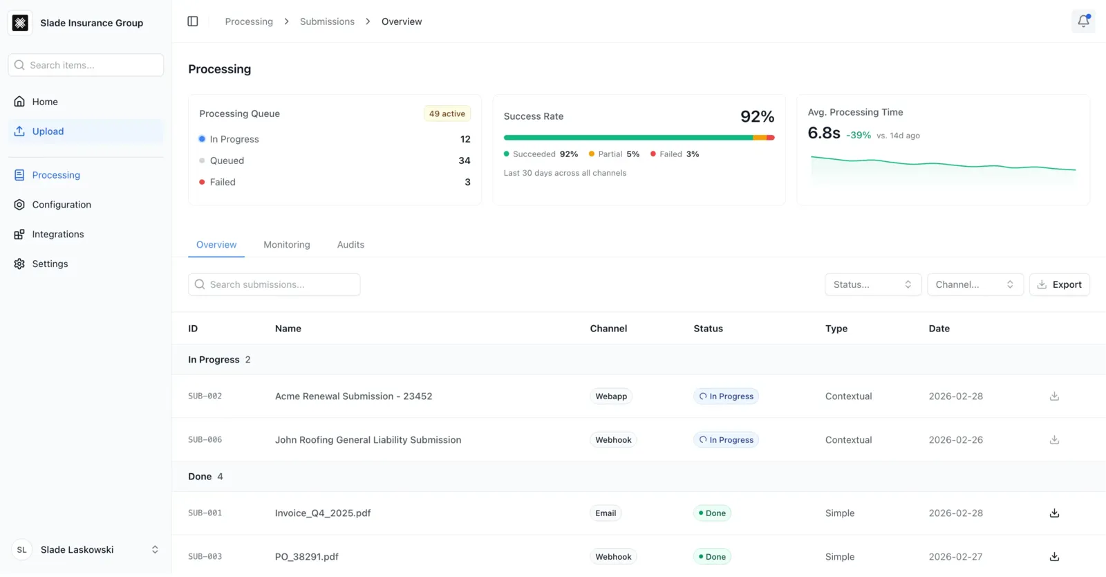 A preview of the Doculent document processing platform